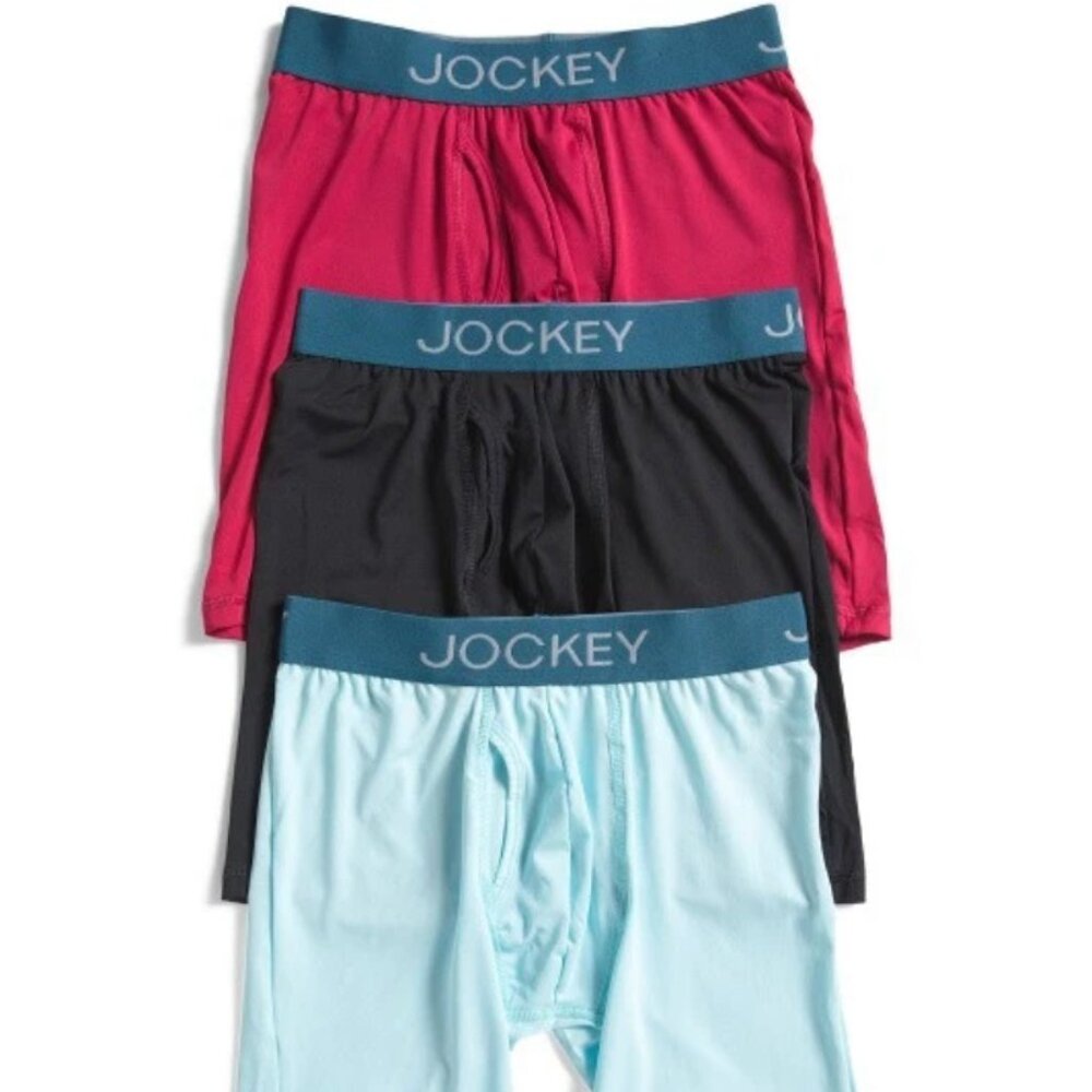 JOCKEY 3pk Chafe Proof Pouch Boxer Briefs Size XL 40" - 42" Berry